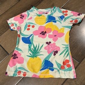 NWOT Tea Collection tropical print short sleeved rashguard size 10